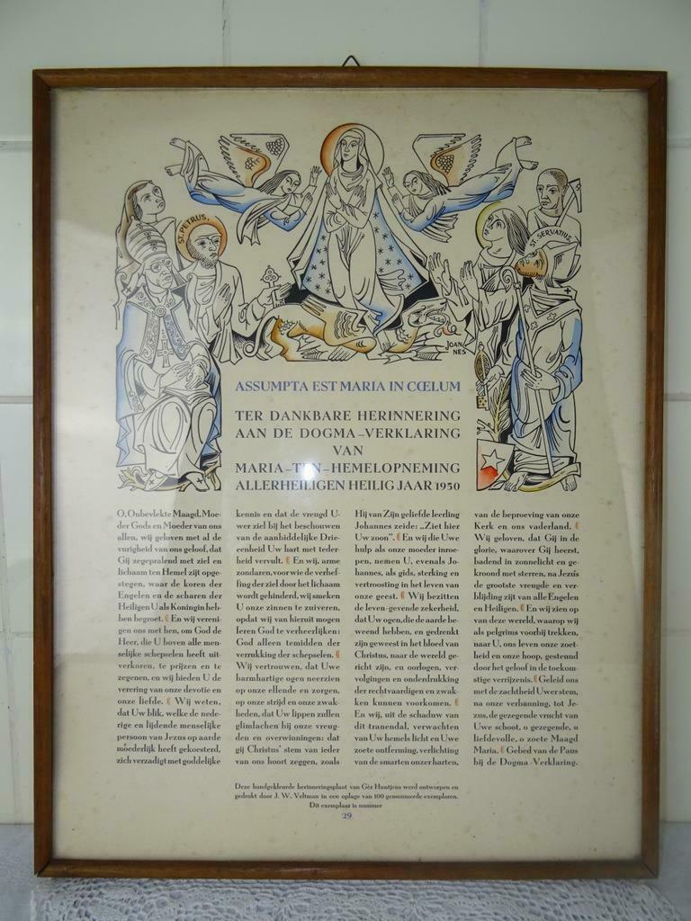 Déclaration Dogma ancienne impression Maria 29/100 Ger Huntj, Antiquités & Art, Antiquités | Objets religieux, Enlèvement ou Envoi