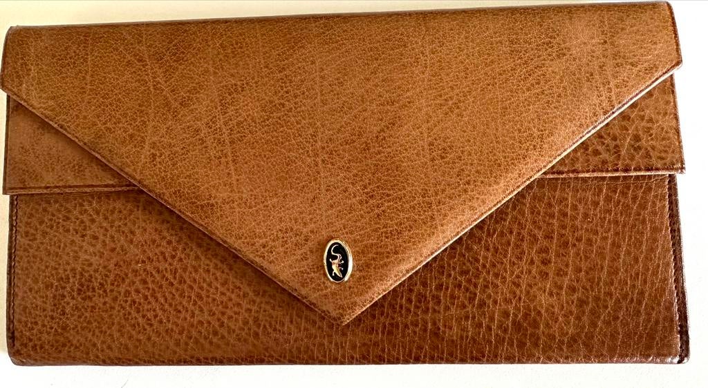 Leren portemonnee, vintage, merk Elite, Handtassen en Accessoires, Portemonnees, Zo goed als nieuw, Bruin, Overige merken, Leder