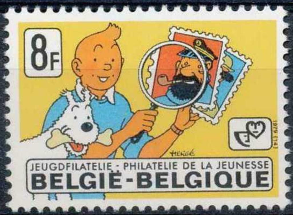 Postzegels 1944 Kuifje en bobby - Hergé (Stripverhalen), Ophalen of Verzenden, Frankeerzegel, Postfris