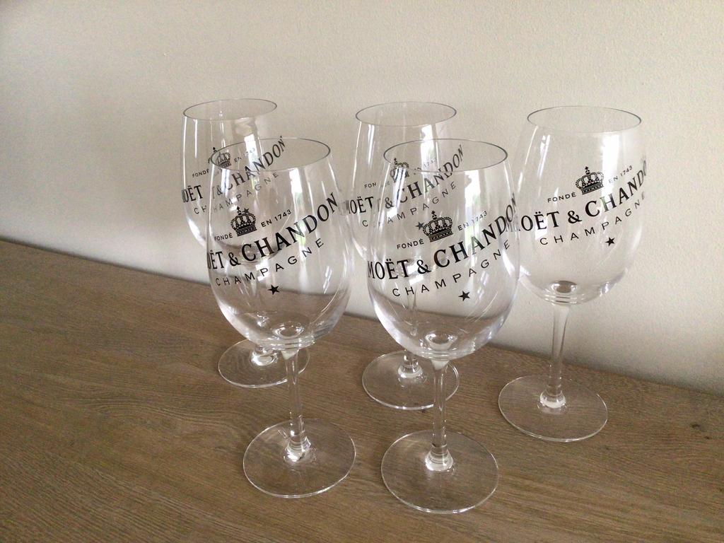 Moët & Chandon, ballonglazen, 5 stuks, Verzamelen, Ophalen, Zo goed als nieuw