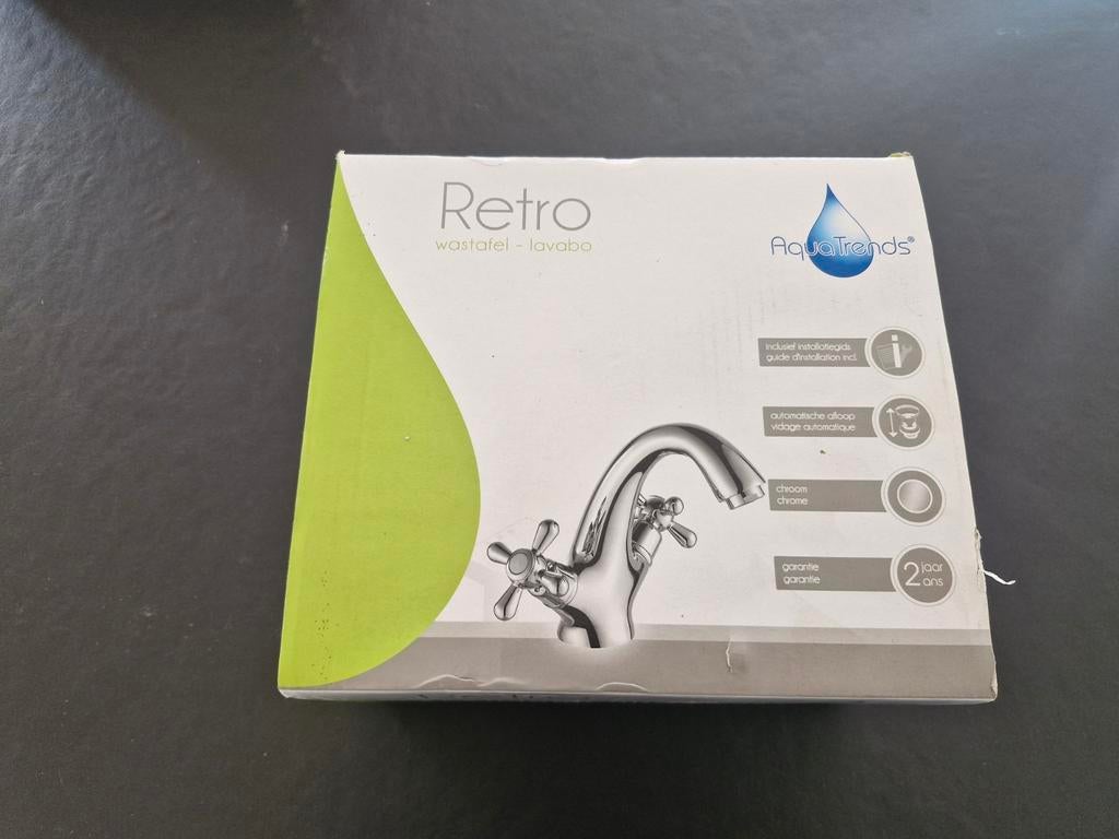 Kraan lavabo - wastafel aquatrends - nieuw, Doe-het-zelf en Bouw, Sanitair, Ophalen, Chroom, Kraan