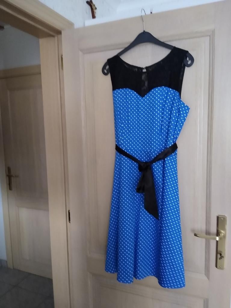 Retrokleedje., Kleding | Dames, Gelegenheidskleding, Ophalen, Maat 42/44 (L), Blauw