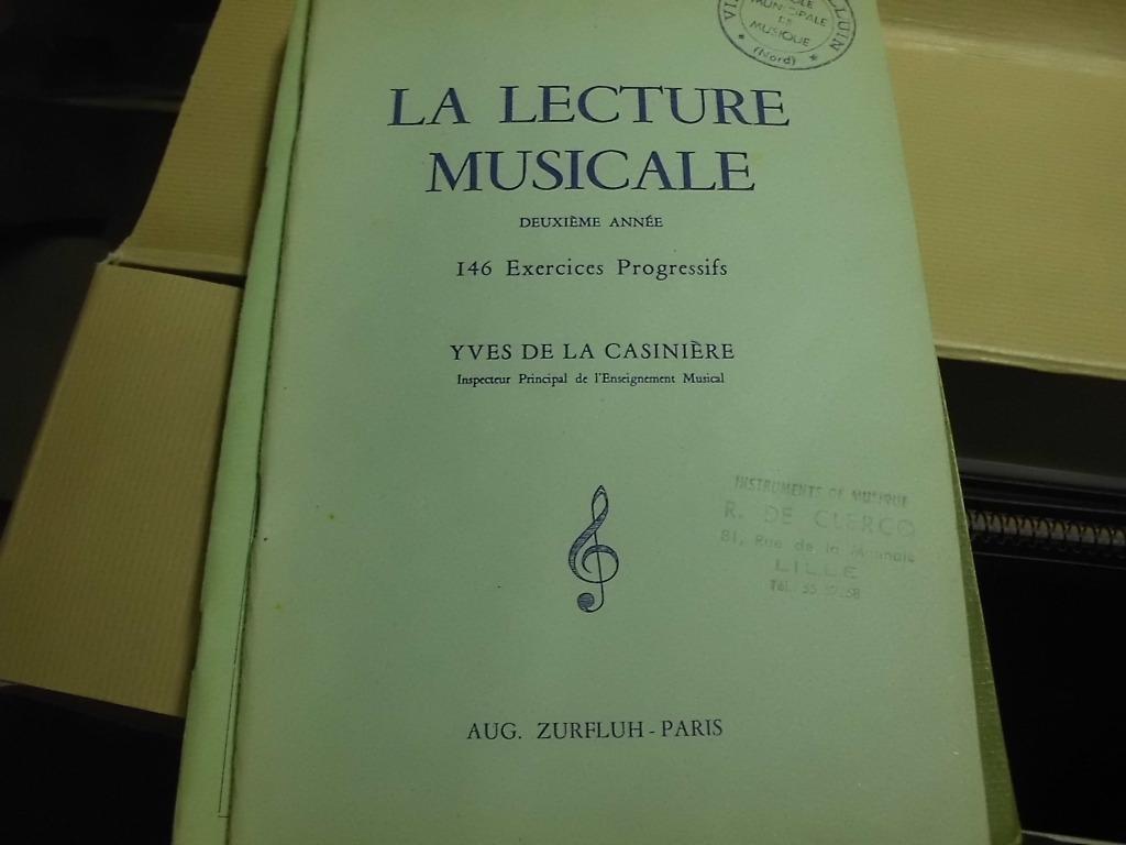 La Lecture Musicale 2e année Yves de la Casinière, Livres, Musique, Yves de la Casinière, Enlèvement, Utilisé, Autres sujets/thèmes