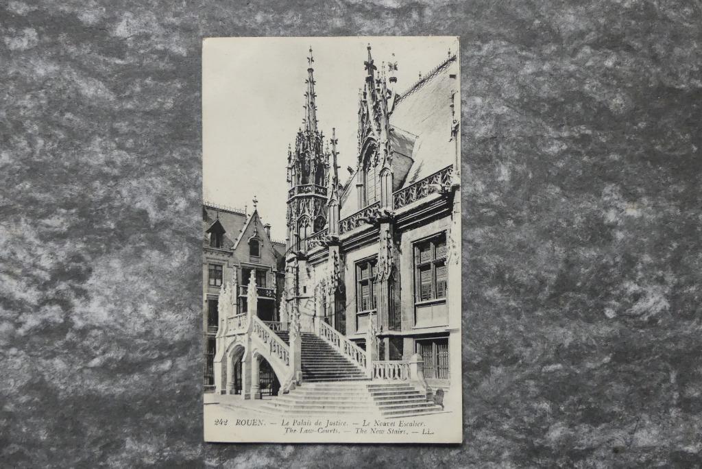 Postkaart 8/6/1919 Rouen, Le Palais de Justice, Frankrijk, Ophalen of Verzenden, Voor 1920, Gelopen, Frankrijk