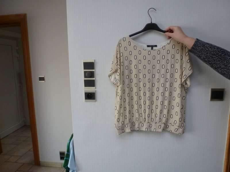 MARIE MERO Zomer bloes beige met zwart, Kleding | Dames, Ophalen of Verzenden, Zo goed als nieuw, Maat 42/44 (L), Zwart