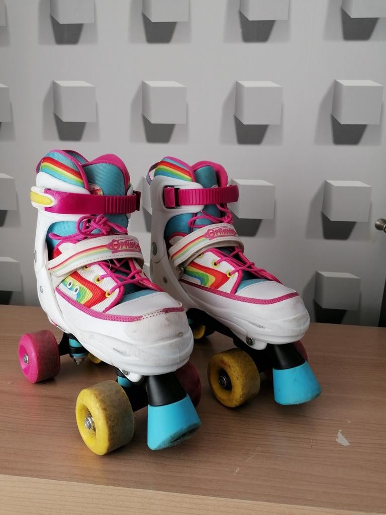 Verstelbare rolschaatsen Optimum rainbow. Maat 36-39., Ophalen of Verzenden, Gebruikt