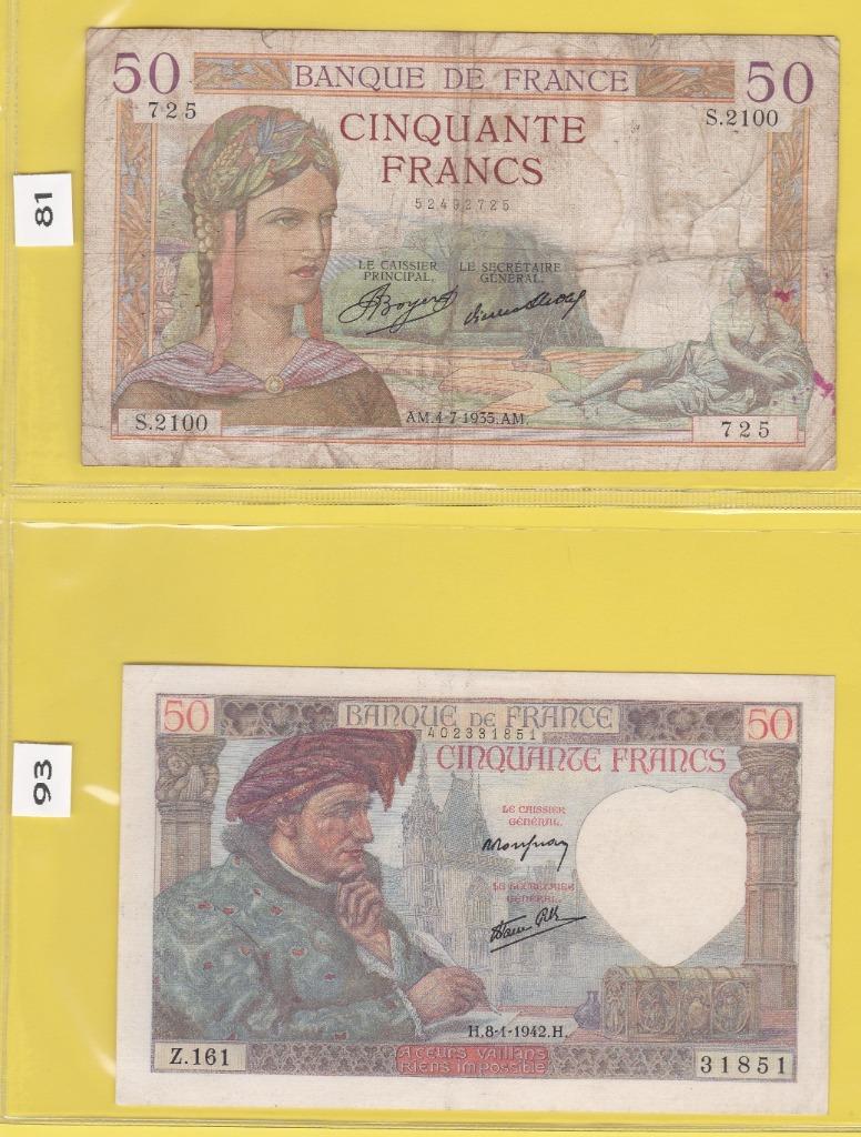 FRANKRIJK - LOT BILJETTEN (1) (1 stuk) GEWIJZIGD 20.03.2025), Enlèvement ou Envoi, France, Billets en vrac