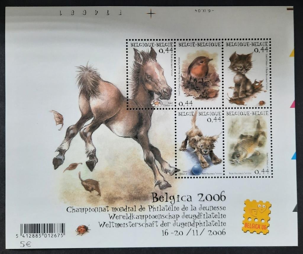 Belgique : OBP 3319/23 ** Philatélie de la jeunesse 2004., Sans timbre, Neuf, Enlèvement ou Envoi, Non oblitéré
