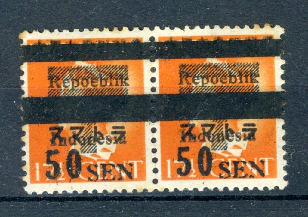 REPOEBLIK INDONESIA SUMATRA 1946 ZB 8 MNH (2 stuks), Ophalen of Verzenden, Postfris, Zuidoost-Azië