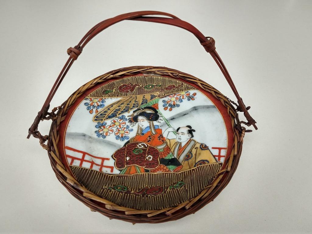 Satsuma handgeschilderd Japans geisha bordje, Ophalen