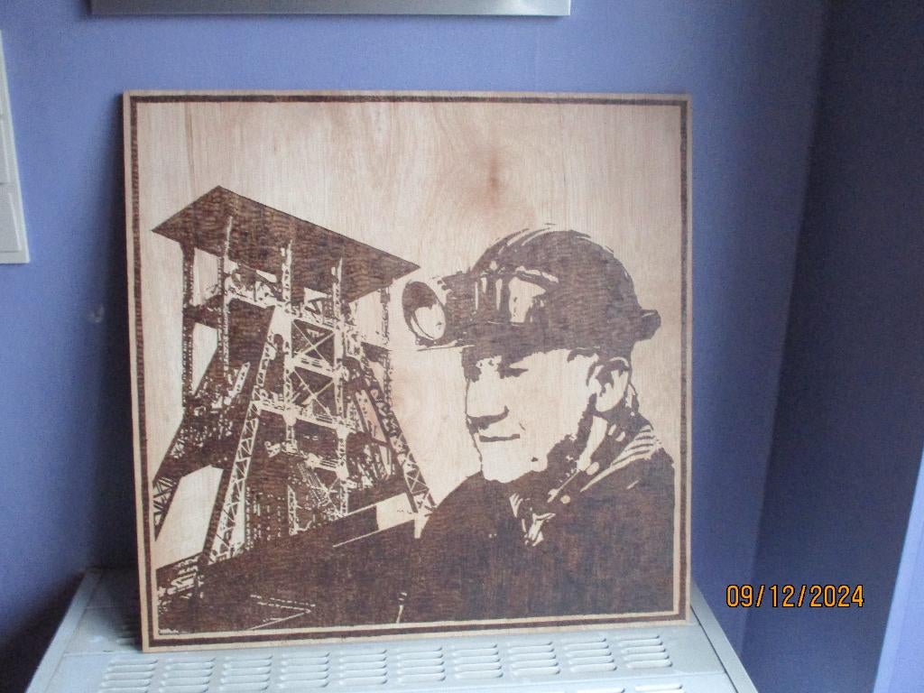 Mijnwerkersaandenken in hout, Ophalen of Verzenden