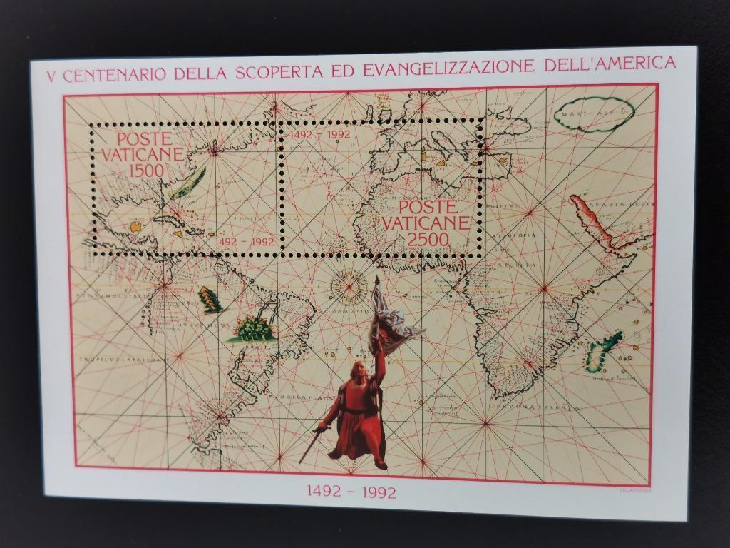 Cité du Vatican 1992 - évangélisation de l'Amérique - carte, Enlèvement ou Envoi, Non oblitéré