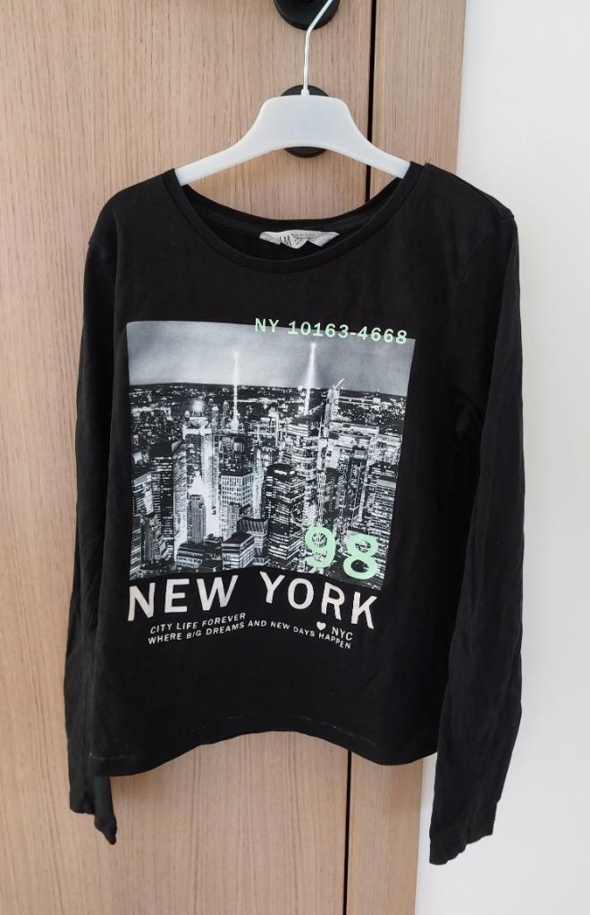 Zwarte T-shirt lange mouwen - maat 146/152, Ophalen, Gebruikt, Meisje, H&M
