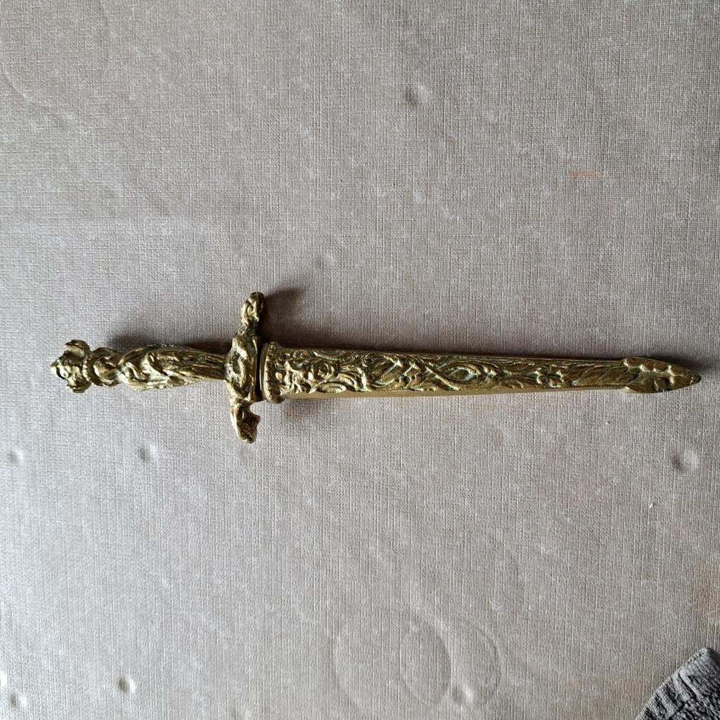 oude koperen/ bronze brievenopener, Antiek en Kunst, Ophalen of Verzenden