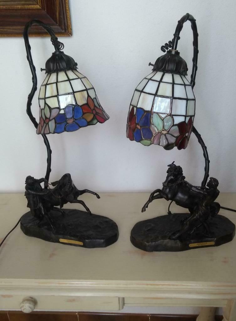 2 lampen Brons - C. Desmeure - Ancien Cavalier, Antiek en Kunst, Ophalen