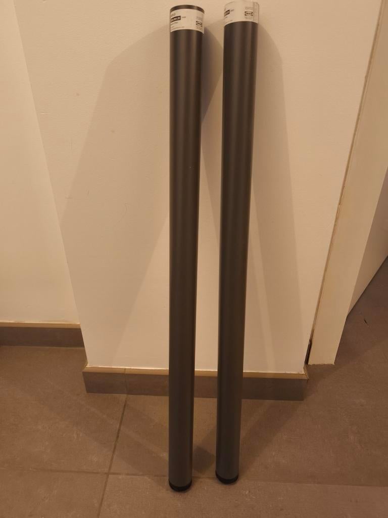 2 pieds de table/bureau IKEA Adils (gris foncé), Ophalen, Tafelpoot, Minder dan 50 cm, 50 tot 100 cm