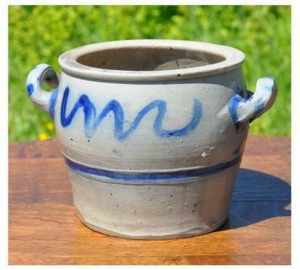 pot en grès gris bleu 1litre 1/2, Enlèvement ou Envoi