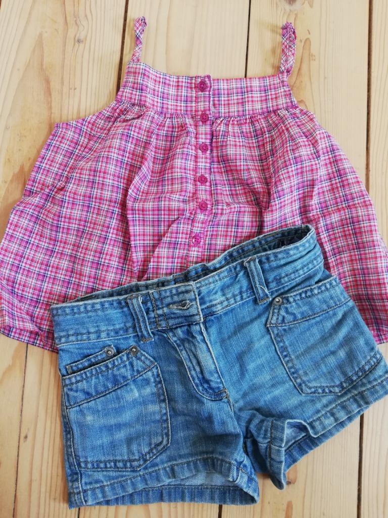 Ensemble Okaidi - short jeans + top - 4 ans - 104, Enfants & Bébés, Vêtements enfant | Taille 104, Ensemble, Utilisé, Fille, Okaïdi