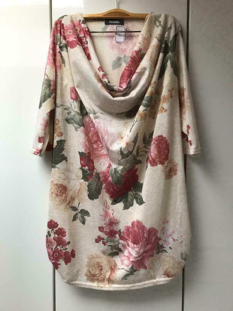 Bel & Bo bloemen beige tuniek - Maat M, Kleding | Dames, Blouses en Tunieken, Maat 38/40 (M), Ophalen of Verzenden, Zo goed als nieuw