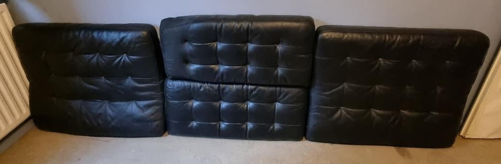 4 nerflederen kussens van Ikea 3 zit zetel, Ophalen, Gebruikt