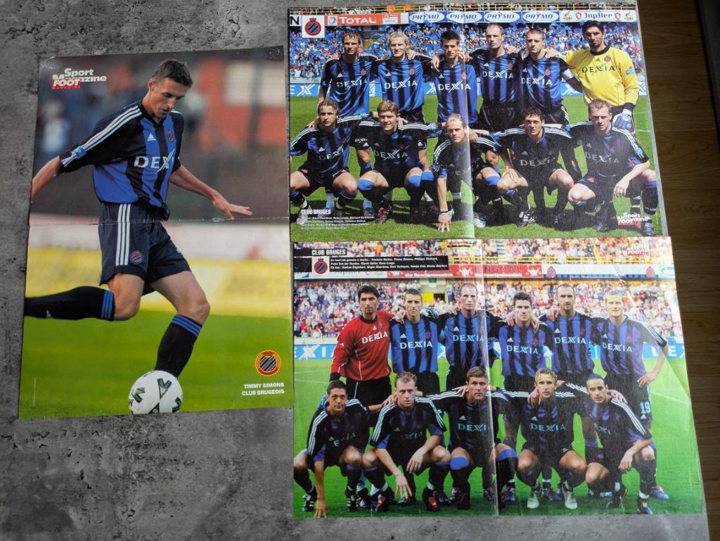 VOETBAL POSTER 3X TEAM CLUB BRUGGE INCL TIMMY SIMONS, Verzenden