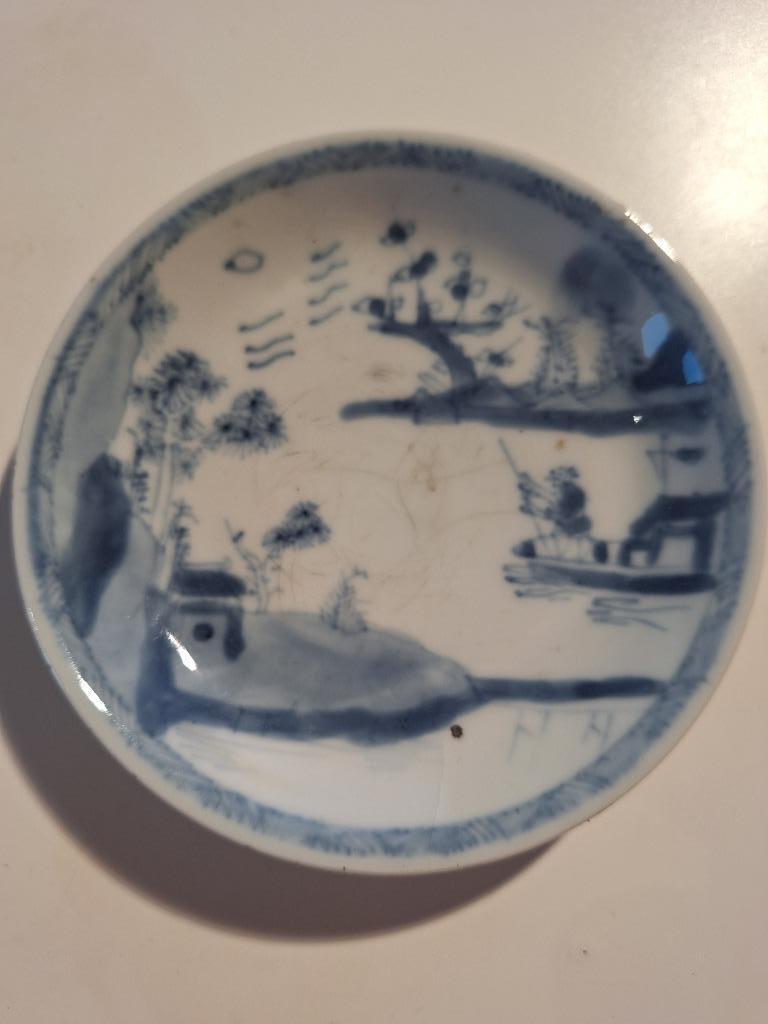 Chinees porseleinen bordje, underglaze blue 18e eeuw, Antiek en Kunst, Ophalen of Verzenden