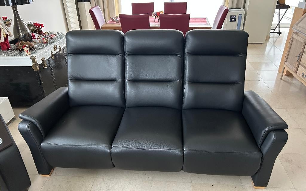 Relax lederen zetel ( 3 zits ), Ophalen, 150 tot 200 cm, Driepersoons, Zo goed als nieuw