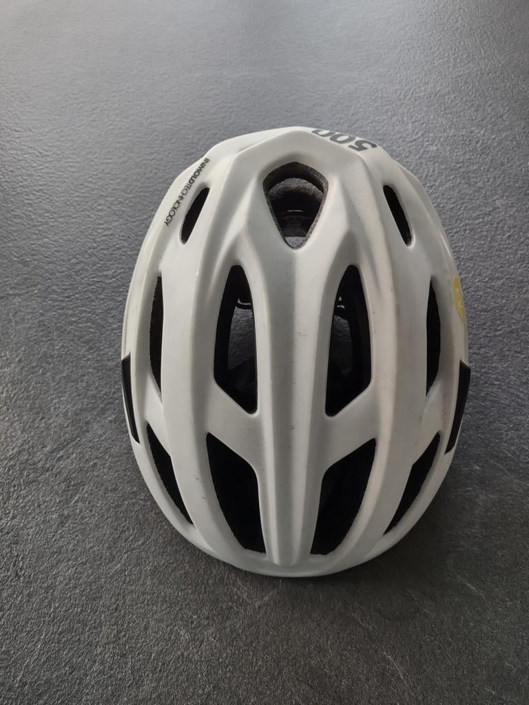 Witte fietshelm kind - Btwin, Fietsen en Brommers, Fietsaccessoires | Fietshelmen, Zo goed als nieuw, Jongen of Meisje, S, Ophalen