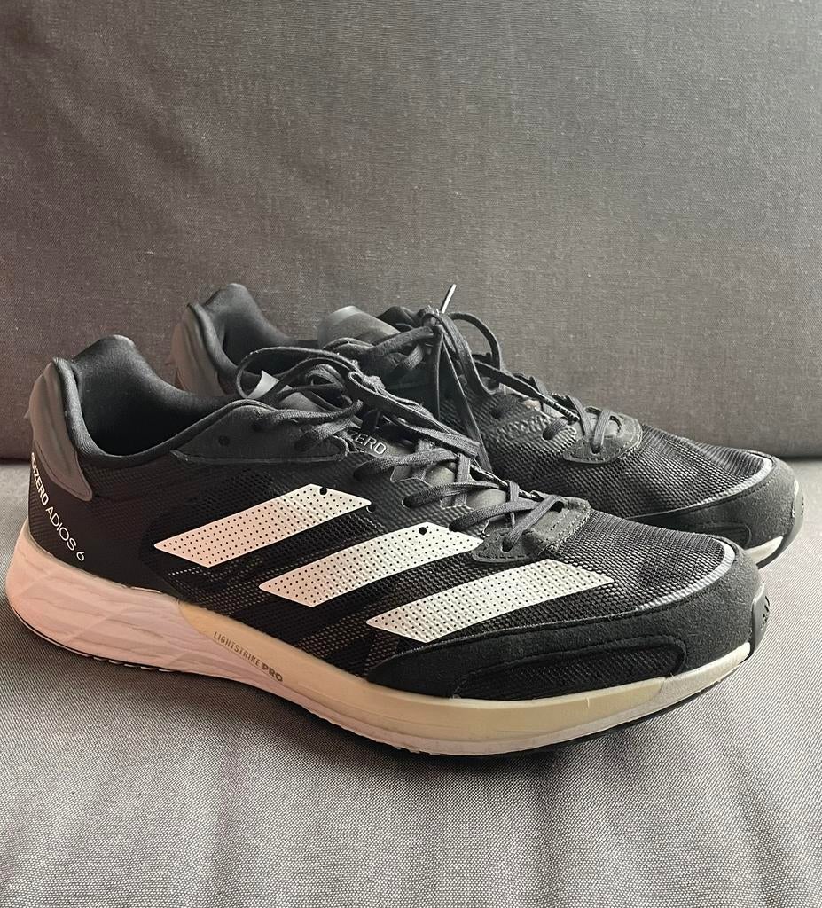 Adidas Adizero Adios 6 noir et blanc, 44 EUR, Sports & Fitness, Course, Jogging & Athlétisme, Adidas, Course à pied, Chaussures de course à pied