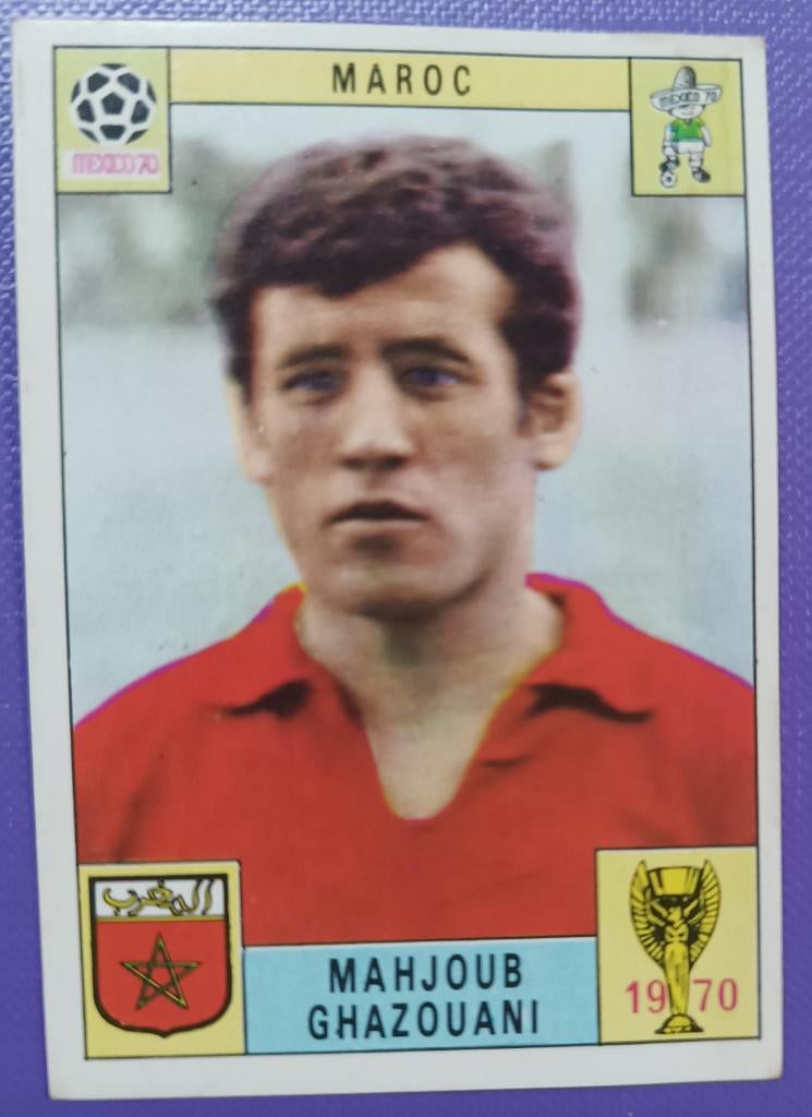 Carte Panini Coupe du monde foot 1970  Mexique 70 GHAZOUANI, Envoi, Image