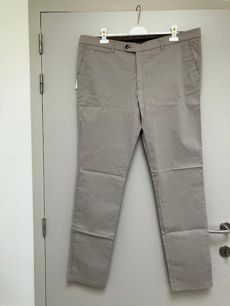 Nieuwe taupe herenbroek Per Steff, Kleding | Heren, Ophalen, Nieuw, Maat 52/54 (L), Overige kleuren
