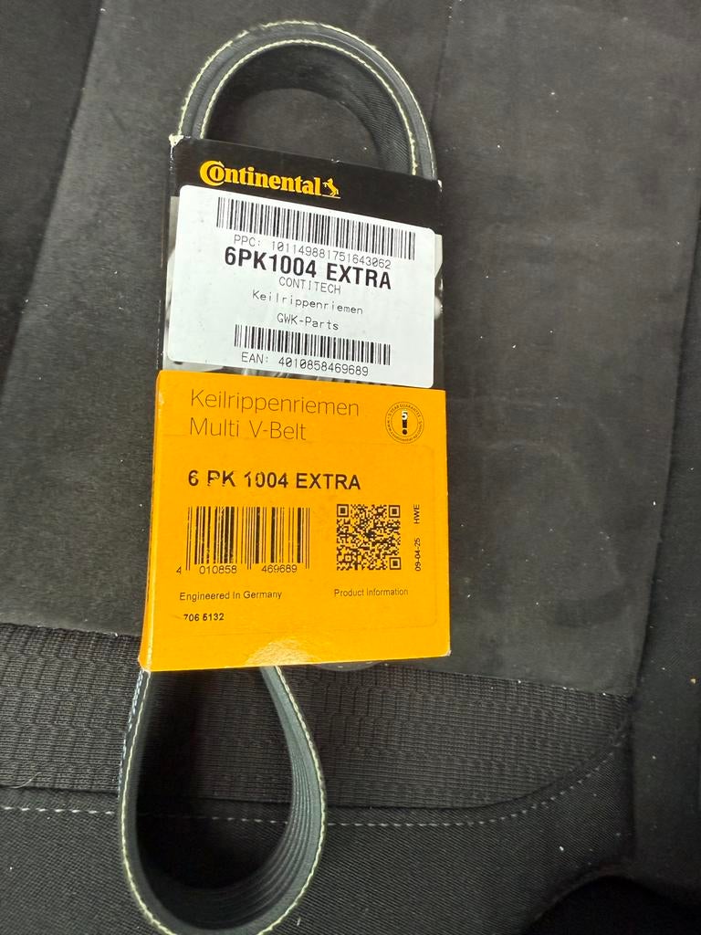 Continental contitech multiriem / v-riem 6 pk 1004 extra, Ophalen, Peugeot