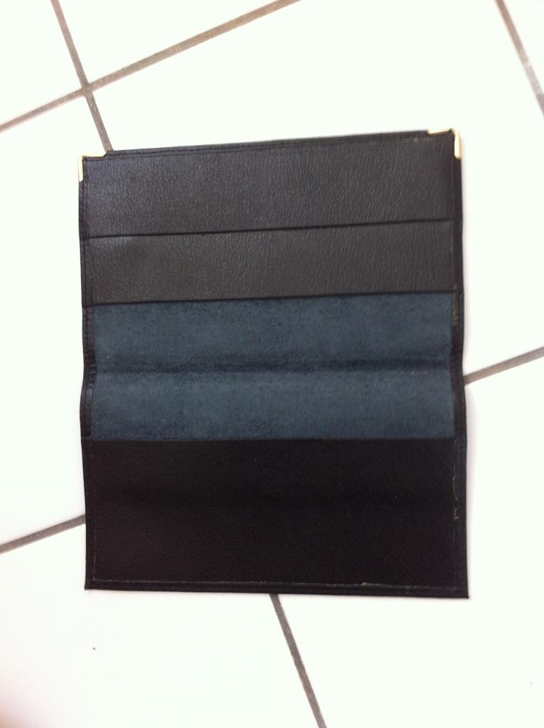 Zwart splitlederen etui voor heren. Drie, Overige merken, Zwart, Nieuw, Ophalen of Verzenden