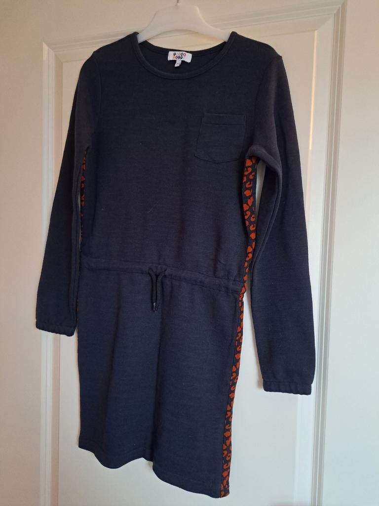 Donker blauw kleedje JBC met tijgerprint aan zijkanten, Enlèvement ou Envoi, Comme neuf