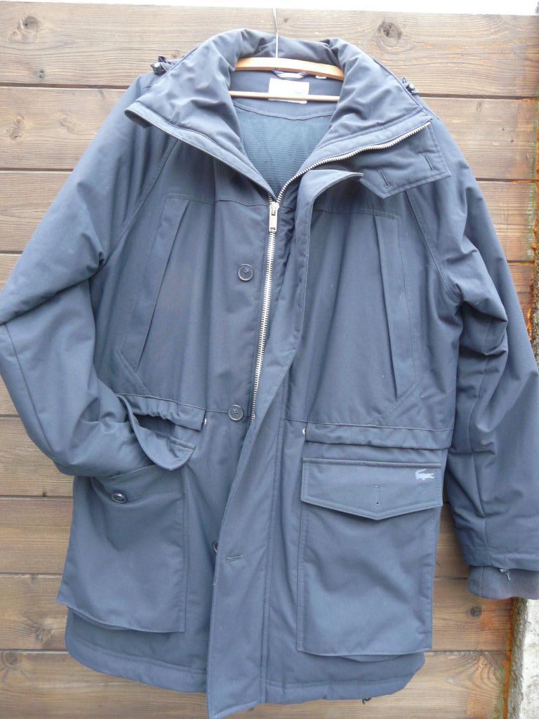 Warme donkerblauwe winterjas/parka Lacoste FR maat 52, Kleding | Heren, Ophalen, Maat 52/54 (L), Blauw, Lacoste