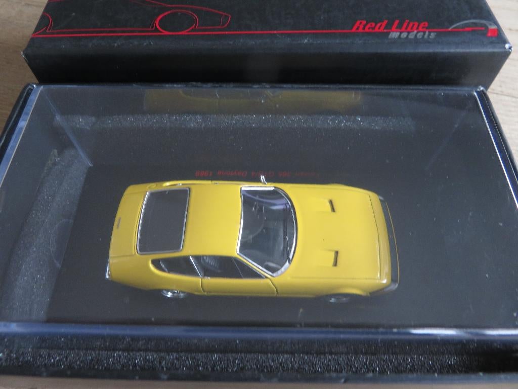FERRARI DAYTONA 1969 365 GTB/4 GEEL, Hobby en Vrije tijd, Modelauto's | 1:43, Zo goed als nieuw, Auto, Ophalen of Verzenden