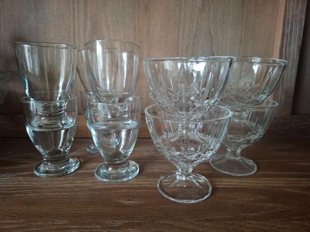 24 glazen potjes/coupes/..., Ophalen, Glas of Glazen, Effen, Glas