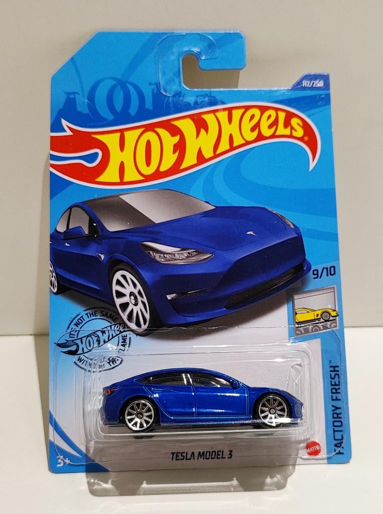 Hot Wheels Tesla Model 3 Blauw (2018), Enlèvement ou Envoi