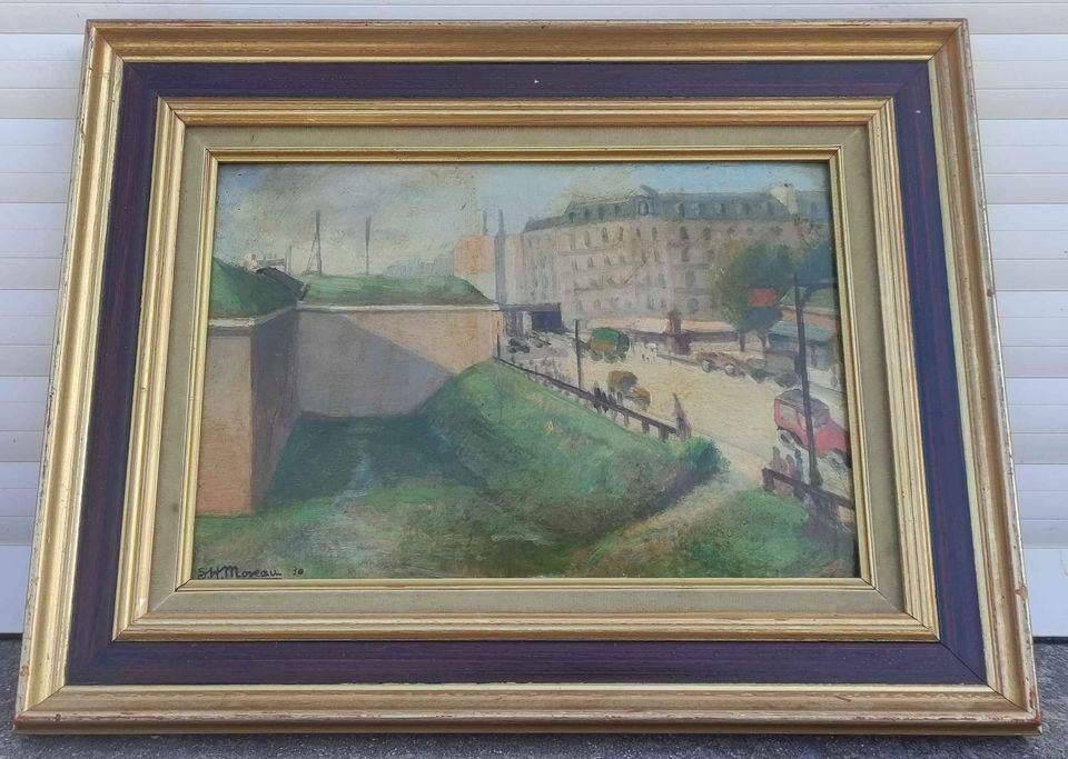 huile sur carton signe serge Henri moreau, Enlèvement ou Envoi