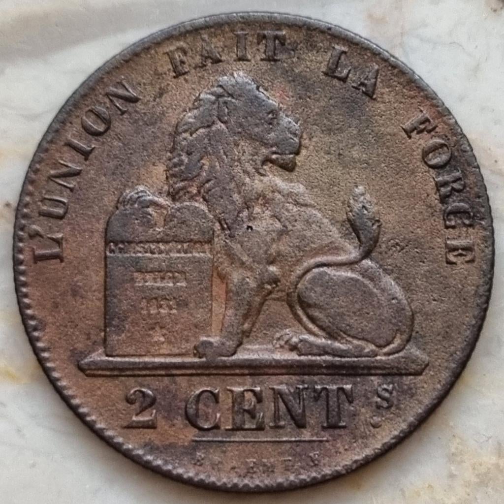 2 Cent 1855 Leopold I / Zeer zeldzaam !!, Enlèvement ou Envoi, Autre, Monnaie en vrac