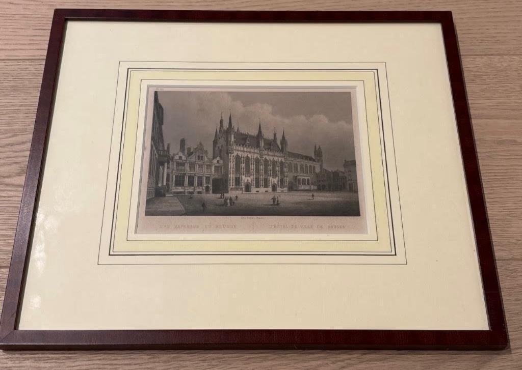 Gravure Stadhuis en Burg Brugge, Enlèvement ou Envoi