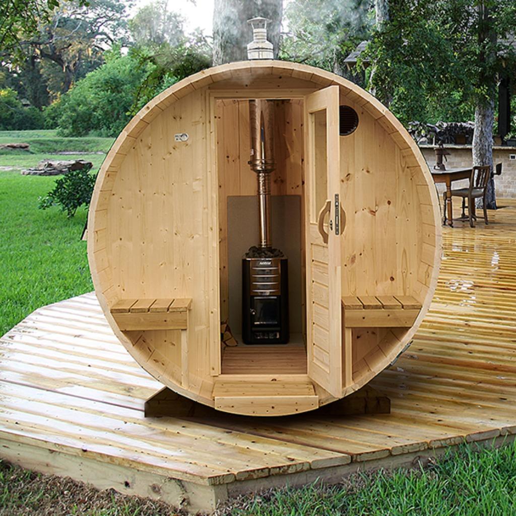 Barrelsauna 240 Thermowood, Gratis sauna installatie!, Ophalen of Verzenden, Nieuw, Fins of Traditioneel, Complete sauna