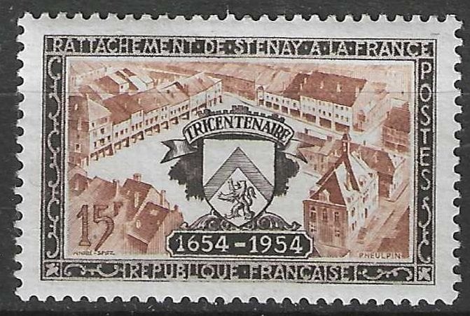 Frankrijk 1954 - Yvert 987 - Aansluiting van Stenay (PF), Postzegels en Munten, Verzenden, Postfris