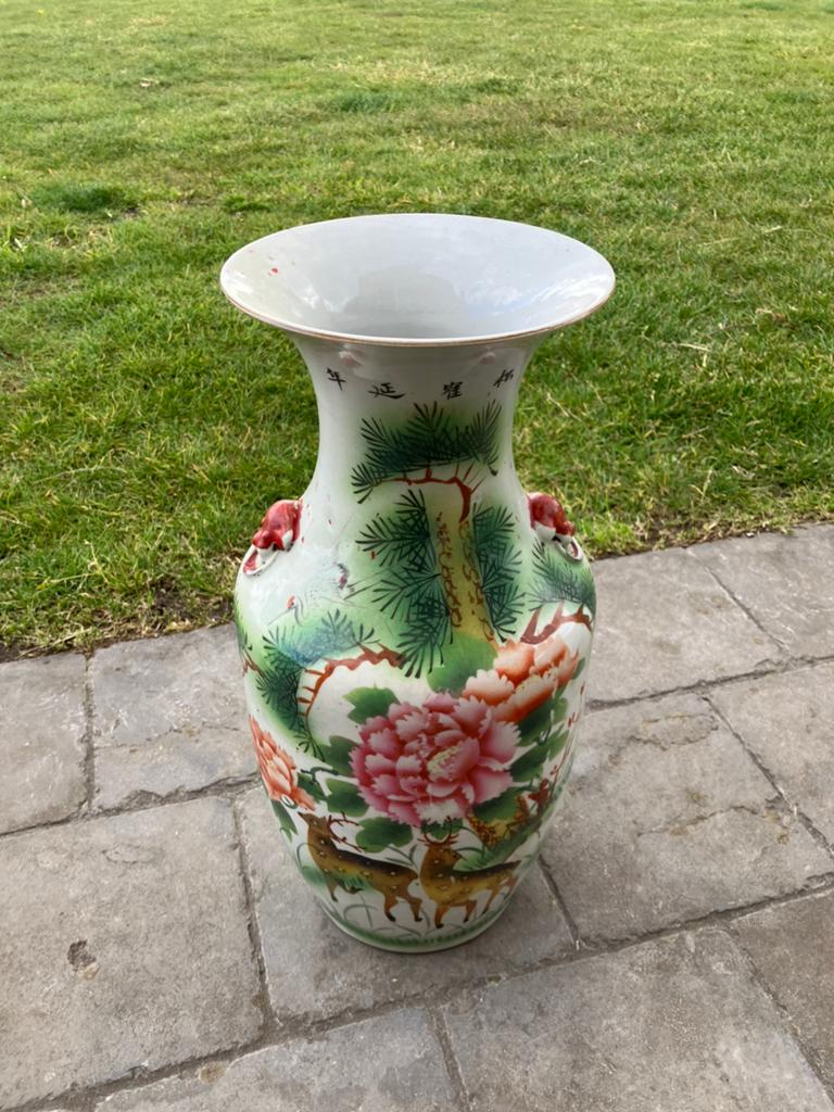 Oude Chinese vaas 43 cm hoog, Ophalen of Verzenden