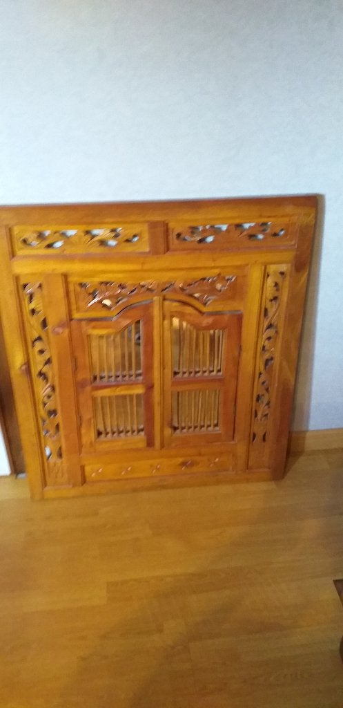 Houten raam in BALI-stijl, Ophalen, Hout