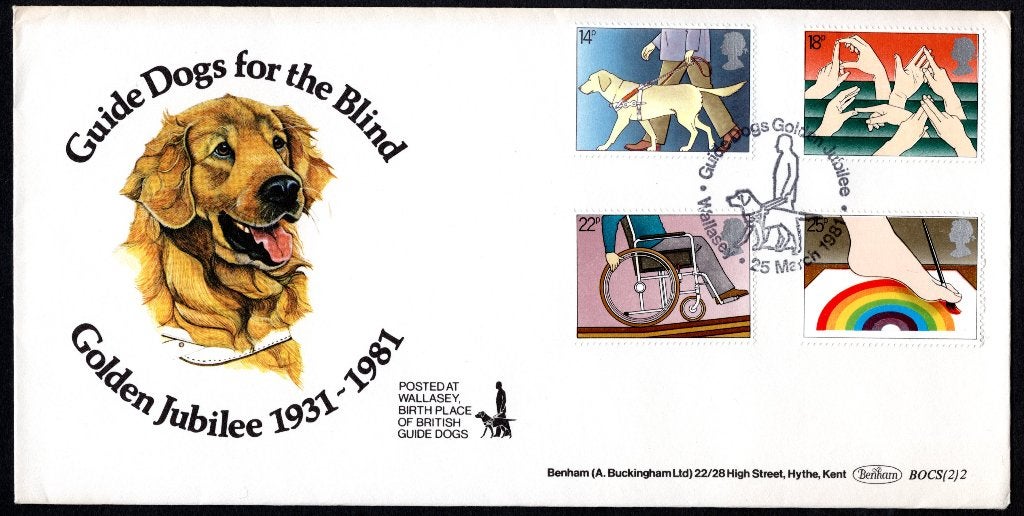 GROOT BRITTANIE Yt. 976/979 FDC Guide Dogs for the Blind, Postzegels en Munten, Postzegels | Europa | UK, Verzenden, Gestempeld
