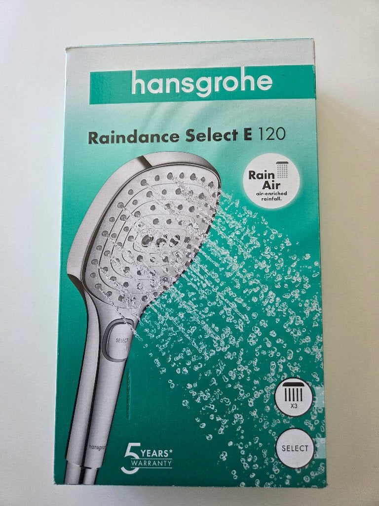 Douchette XXL Hansgrohe + flexible + support mural NEUFS, Enlèvement, Neuf, Chrome, Douche
