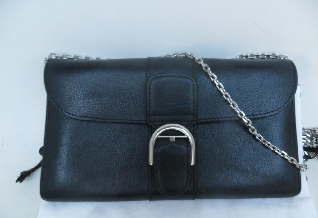 Portefeuille long Delvaux Brillant avec chaîne, noir, Autres marques, Enlèvement ou Envoi, Utilisé, Cuir