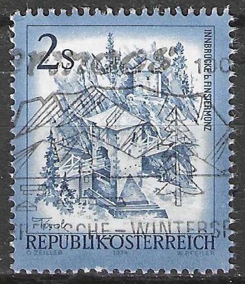 Autriche 1974 - Yvert 1270 - Paysages (ST), Envoi, Affranchi