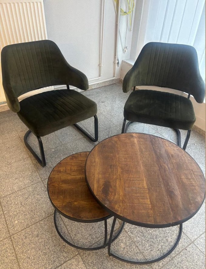 Ensemble fauteuils modernes + table basse, Enlèvement, Comme neuf